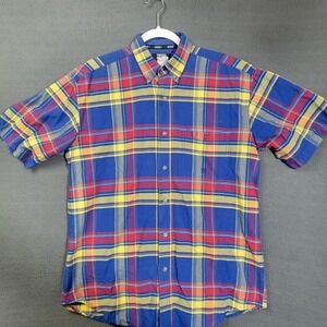 Vintage Wrangler Twenty X Shirt Men Large Red Plaid Short Sleeve Western Cowboy